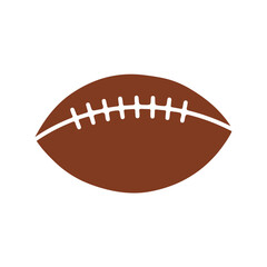 Football clip art design on plain white transparent isolated background for card, shirt, hoodie, sweatshirt, apparel, card, tag, mug, icon, poster or badge