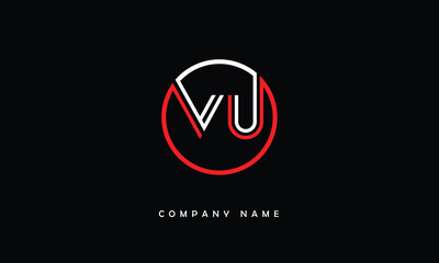 VU, UV, V, U Abstract Letters Logo Monogram