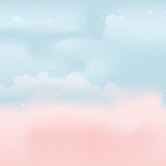 Obraz premium Cute kawaii dreamy fantasy sky background