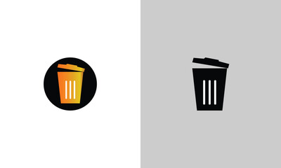 Trash can, bin, delete icon vector illustration
