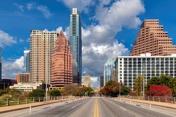 Austin Downtown Skyline in sunny day in Austin, Texas, USA - 711719416