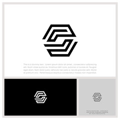 Abstract Innovative high tech logo template. Smart computer. machine learning. Initial S Logo Design Template.