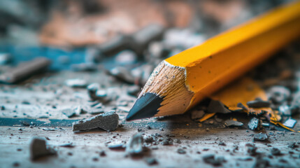 Broken pencil tip and shavings.