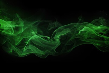 Empty dark background with green smoke