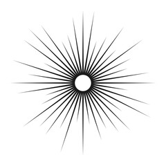 Obraz premium Hollow Circle Star Sunburst Silhouette Icon