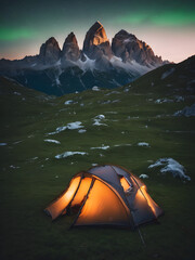 Camping under a beautiful stary night 