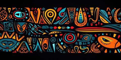 Photo african tribal pattern background in colorful tone