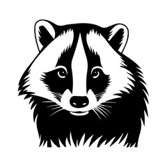 Obraz premium badger standing black silhouette logo svg vector, badger icon illustration.