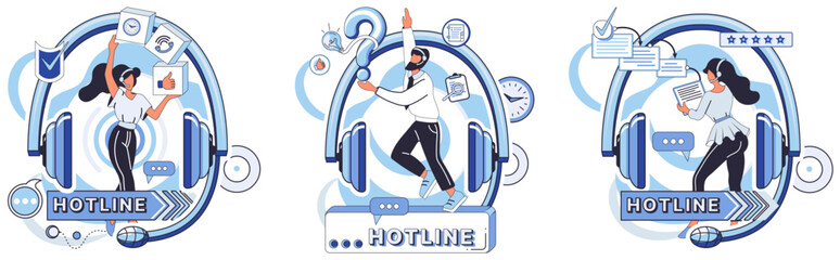 Hotline vector illustration. In vast landscape information, our helpline is your reliable compass Professional consultation is call away connect with our business support center