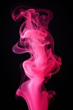 Empty dark background with pink smoke