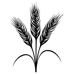 barley icon illustration, barley black silhouette logo svg vector
