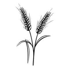 barley icon illustration, barley black silhouette logo svg vector