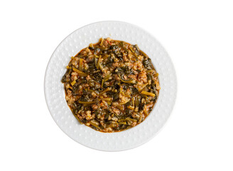 Traditional Turkish cuisine purslane dish (Turkish name; semizotu yemegi)