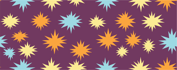 Seamless pattern with snowflakes. Color seamless repeating background with abstract flowers. Contemporary graphic design. Abstract vector floral illustration. Doodle style.