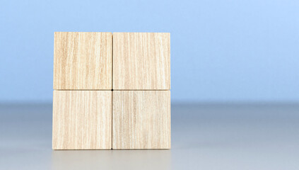Wooden cube for conceptual design.