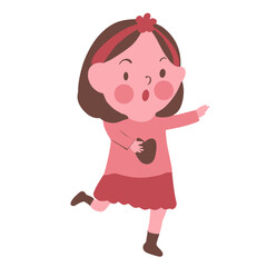 little girl in red dress