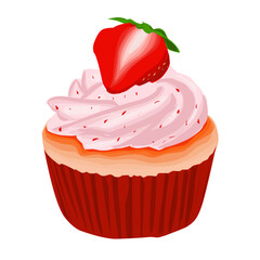 cupcake with strawberry