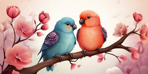 two birds on a branch