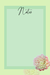 Pretty garden planner journal note page for organizing ideals with blank space.