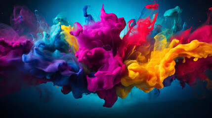 Splash of color paint, Colorful ink explosion background.