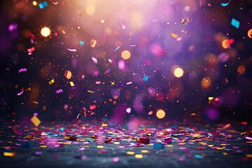 Magical Carnival Confetti Explosion in Festive Night Ambiance - carnivals - background - festivity

