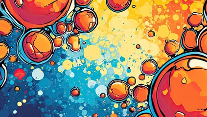 a comic pop up background with numerous bubbles Generative AI