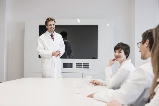 meeting in a pharmaceutical company
