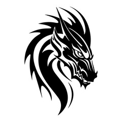 Fototapeta premium dragon black silhouette logo svg vector, dragon icon illustration.