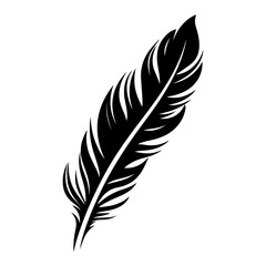 feather black silhouette logo svg vector, feather icon illustration.