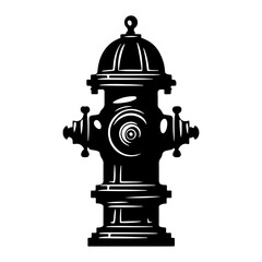 fire hydrant icon illustration, fire hydrant black silhouette logo svg vector
