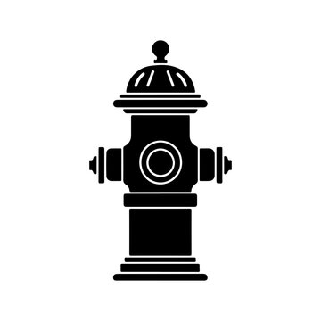 fire hydrant icon illustration, fire hydrant black silhouette logo svg vector