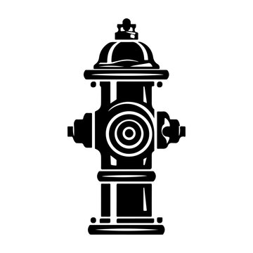 fire hydrant icon illustration, fire hydrant black silhouette logo svg vector