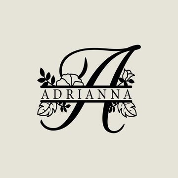 Split Alphabet letter A monogram logo design