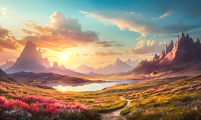 Sunset Majesty: A Tapestry of Peaks and Valleys