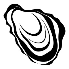 oyster black silhouette logo svg vector, oyster icon illustration.