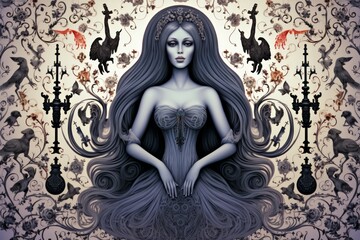 Hauntingly beautiful banshee sirens, with voices that can both enchant and bewitch - Generative AI