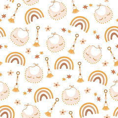 Baby seamless pattern in pastel colors
