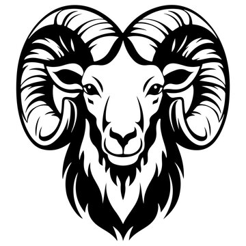 ram black silhouette logo svg vector, ram icon illustration.