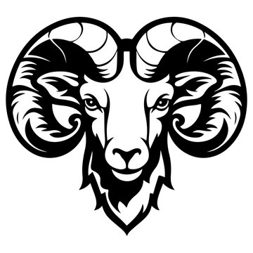 ram black silhouette logo svg vector, ram icon illustration.
