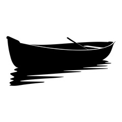 row boat icon illustration, row boat black silhouette logo svg vector