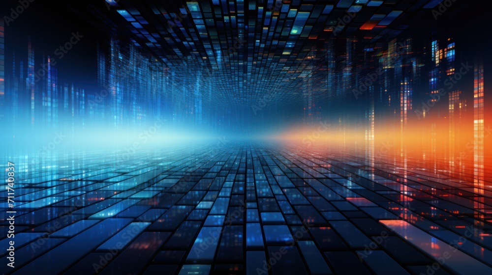 Aufkleber transferring data in a digital world abstract background