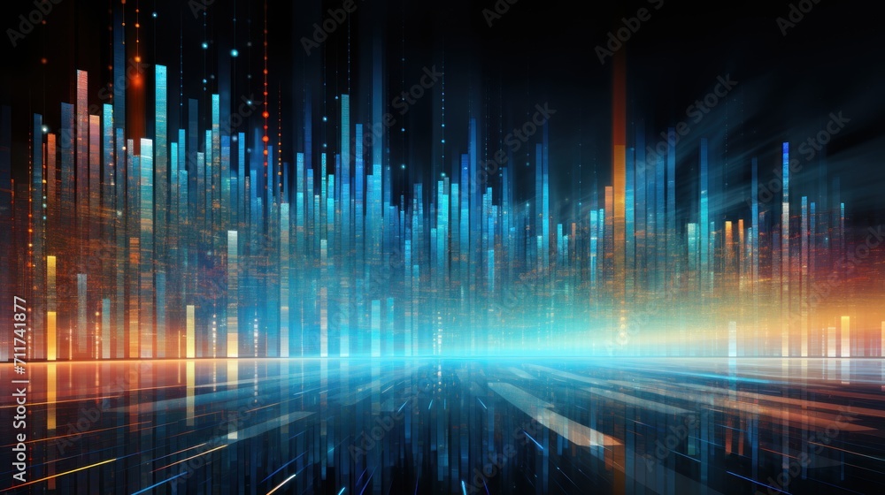 Poster transferring data in a digital world abstract background