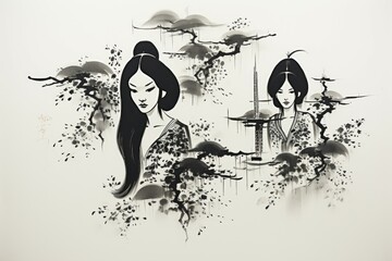 Hauntingly beautiful banshee sirens, with voices that can both enchant and bewitch - Generative AI