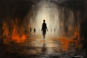 Fototapeta premium Elusive shadow walkers, slipping through the darkness and leaving no trace behind - Generative AI
