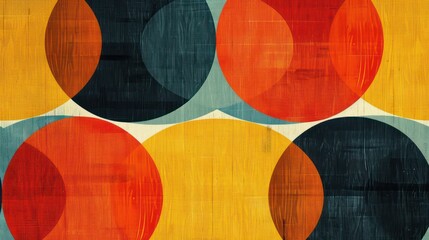 Vintage and retro hues define the mid-century abstract background, crafting an alluring wallpaper pattern.
