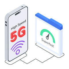 Download this isometric icon of network speed 