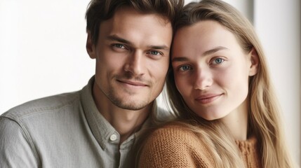A heartfelt embrace captured in a portrait of a European couple.