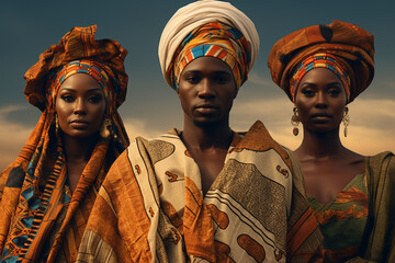 person African traditionally people clothes 