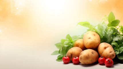 Potatoes in a bowl against the backdrop of the garden Selective focus