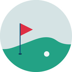 golf flag and golf ball. hotel icon vector png. beach icon png. tourist place vector icon. tourism, vacationist, globetrotting, hostel, visitor, traverse, travel icon png.